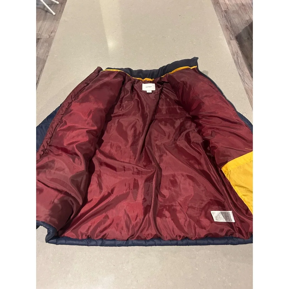 Old Navy Men Navy Blue‎ Puffer Jacket Winter Coat Size Medium